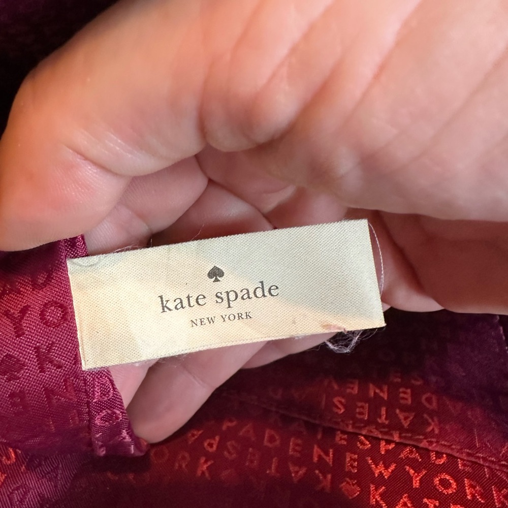 Kate Spade Purple Leather Tote Bag Elegant Design - Picture 9 of 11